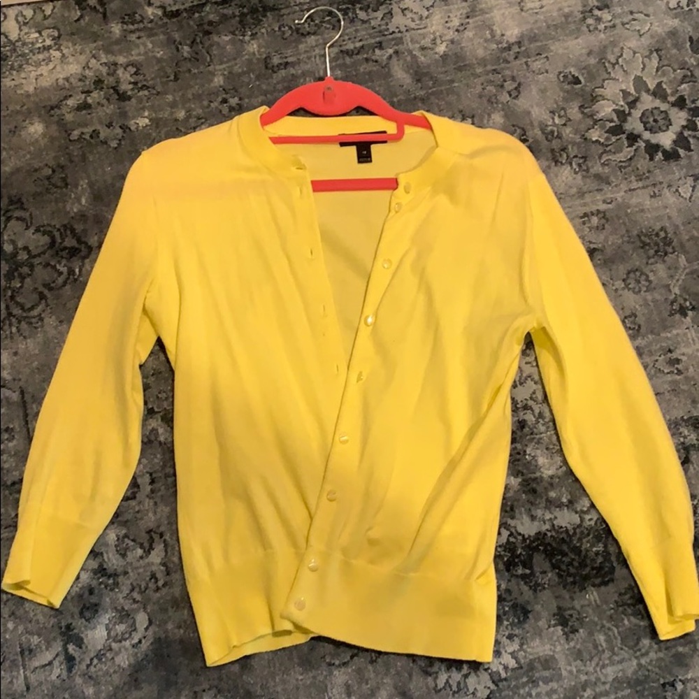 J.crew yellow cardigan
